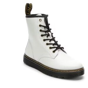 Dr. Martens Women's White Lace-Up Combat Boots